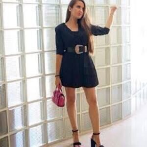 Zara Black Pleated Jumpsuit Romper *